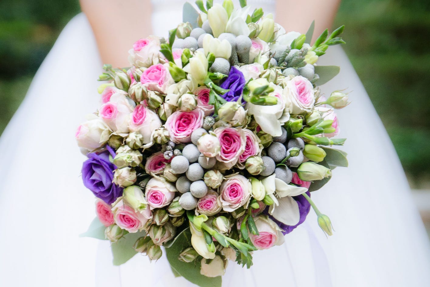 Boeket Lily – roze, paars en groen